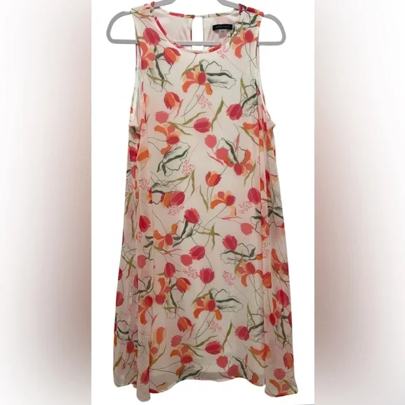 Tommy Hilfiger women’s 12 sleeveless floral print lined white midi dress - Picture 1 of 5